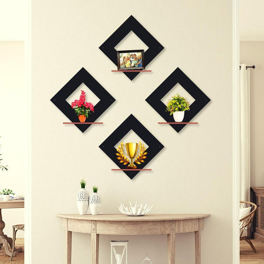Diomond Wall Hanging Shelves, Pack of 4